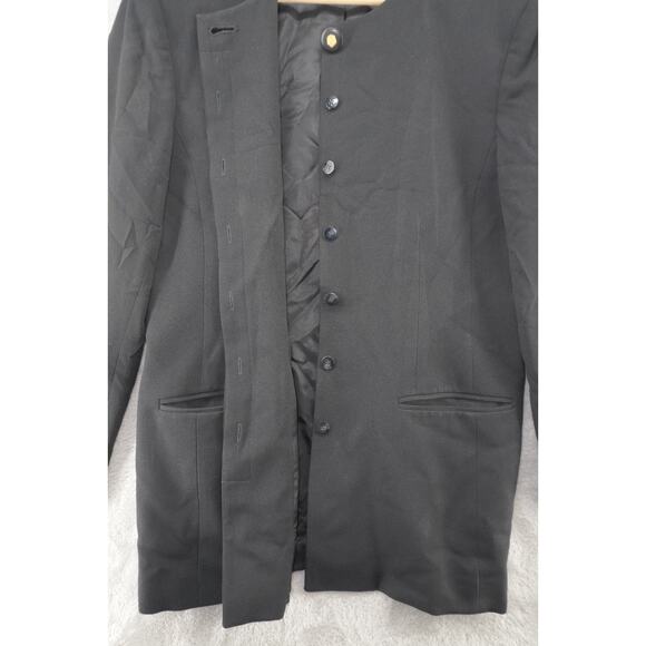 Jones New York Black Structured Blazer Size 12 Gold Button Career Jacket - Picture 6 of 11